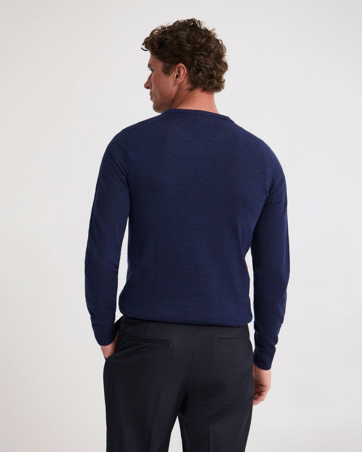 Basic V-Neck Pure Wool Pullover MENS KNITWEAR
