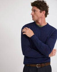 Basic V-Neck Pure Wool Pullover MENS KNITWEAR