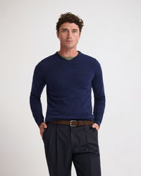 Basic V-Neck Pure Wool Pullover MENS KNITWEAR