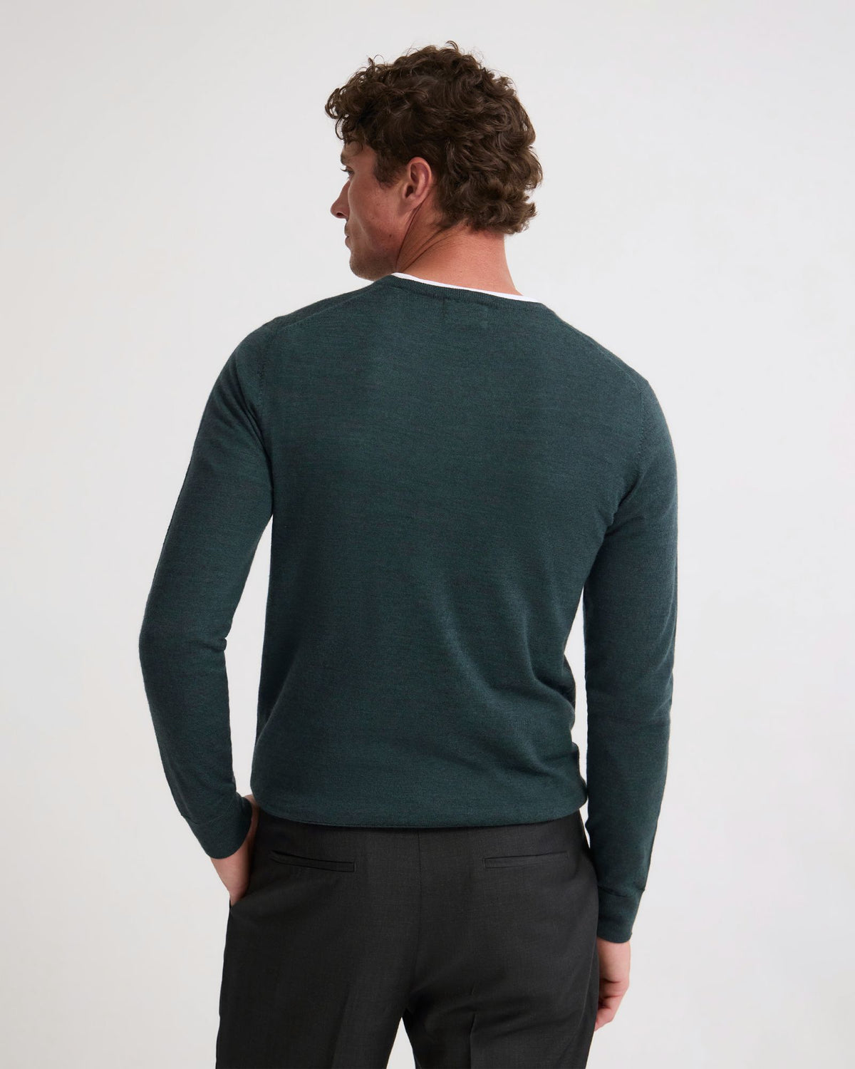 Basic V-Neck Pure Wool Pullover MENS KNITWEAR