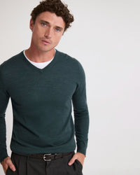 Basic V-Neck Pure Wool Pullover MENS KNITWEAR