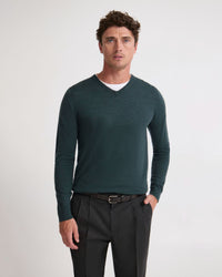 Basic V-Neck Pure Wool Pullover MENS KNITWEAR