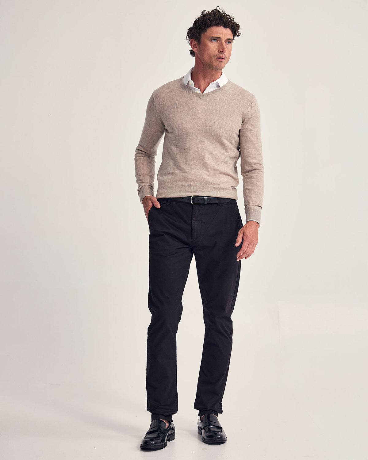 Basic V-Neck Pure Wool Pullover