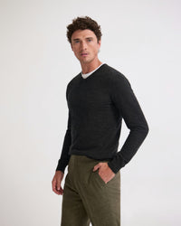 Basic V-Neck Pure Wool Pullover MENS KNITWEAR