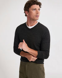 Basic V-Neck Pure Wool Pullover MENS KNITWEAR