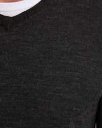 Basic V-Neck Pure Wool Pullover MENS KNITWEAR