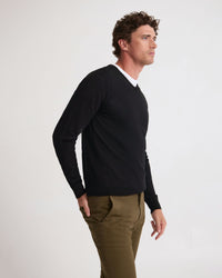 Basic V-Neck Pure Wool Pullover MENS KNITWEAR