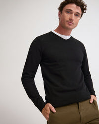 Basic V-Neck Pure Wool Pullover MENS KNITWEAR