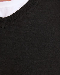 Basic V-Neck Pure Wool Pullover MENS KNITWEAR