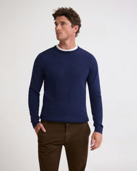 Crew Neck Pure Merino Wool Pullover MENS KNITWEAR