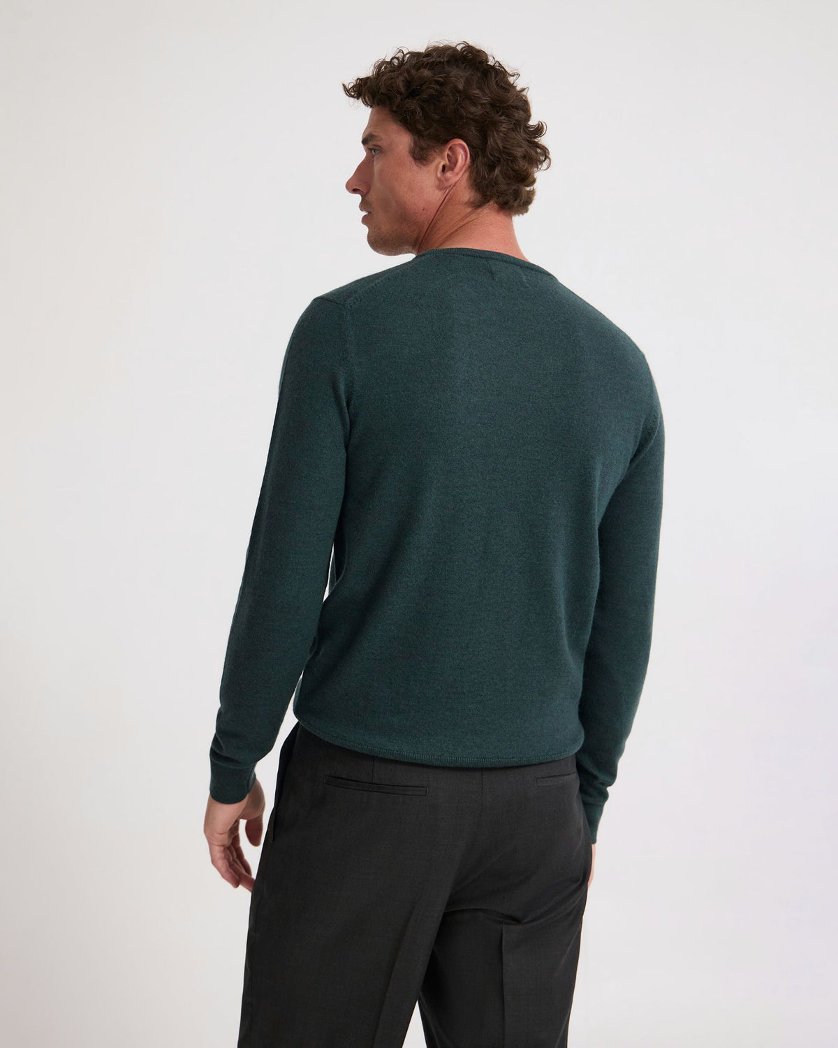 Crew Neck Pure Merino Wool Pullover MENS KNITWEAR