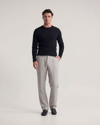 Crew Neck Pure Merino Wool Pullover MENS KNITWEAR