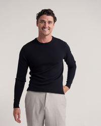 Crew Neck Pure Merino Wool Pullover MENS KNITWEAR