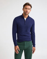 Merino Zip-Neck Wool Pullover MENS KNITWEAR