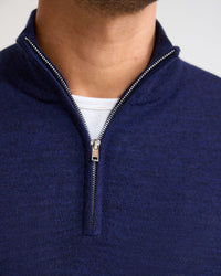 Merino Zip-Neck Wool Pullover MENS KNITWEAR
