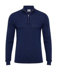Merino Zip-Neck Wool Pullover MENS KNITWEAR