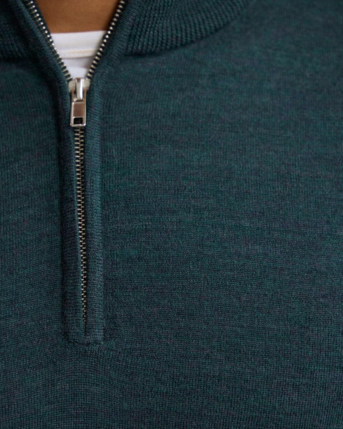 Merino Zip-Neck Wool Pullover MENS KNITWEAR