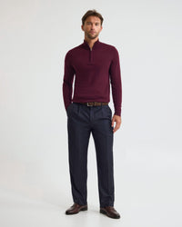 Merino Zip-Neck Wool Pullover MENS KNITWEAR