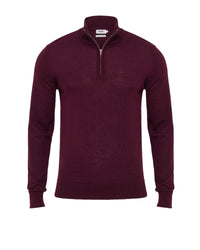 Merino Zip-Neck Wool Pullover MENS KNITWEAR