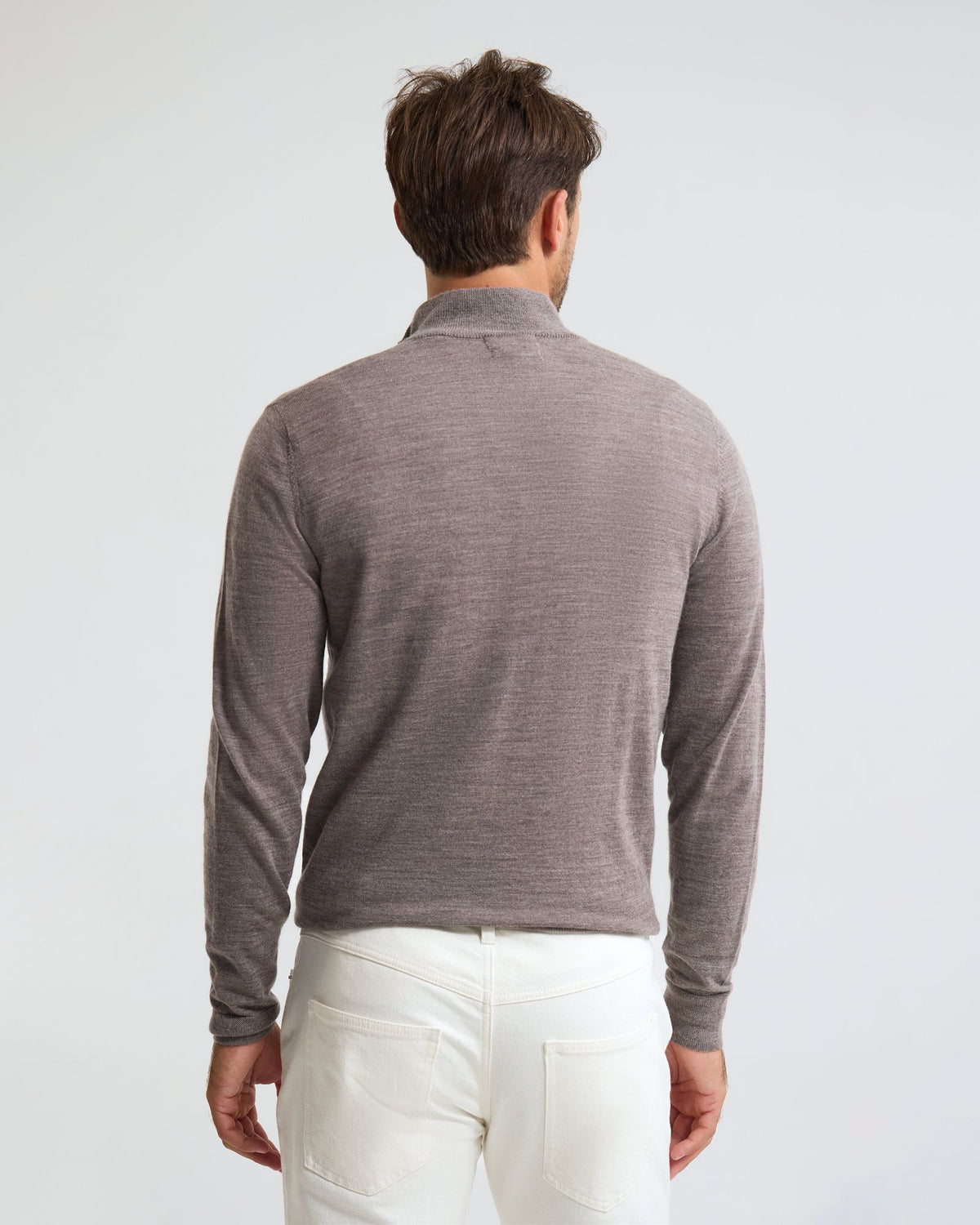 Merino Zip-Neck Wool Pullover MENS KNITWEAR