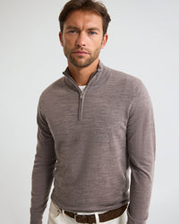 Merino Zip-Neck Wool Pullover MENS KNITWEAR