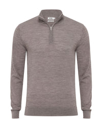 Merino Zip-Neck Wool Pullover MENS KNITWEAR