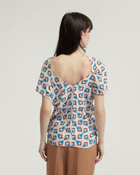 SAMARA GEO PRINT TOP WOMENS TOPS