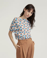 SAMARA GEO PRINT TOP WOMENS TOPS
