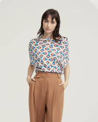 SAMARA GEO PRINT TOP WOMENS TOPS