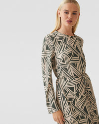 ALANNAH GEO PRINT DRESS WOMENS DRESSES