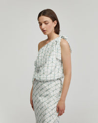 Sandy Printed Tie Up Top WOMENS TOPS