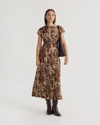 Charlotte Printed Twill Dress WOMENS DRESSES