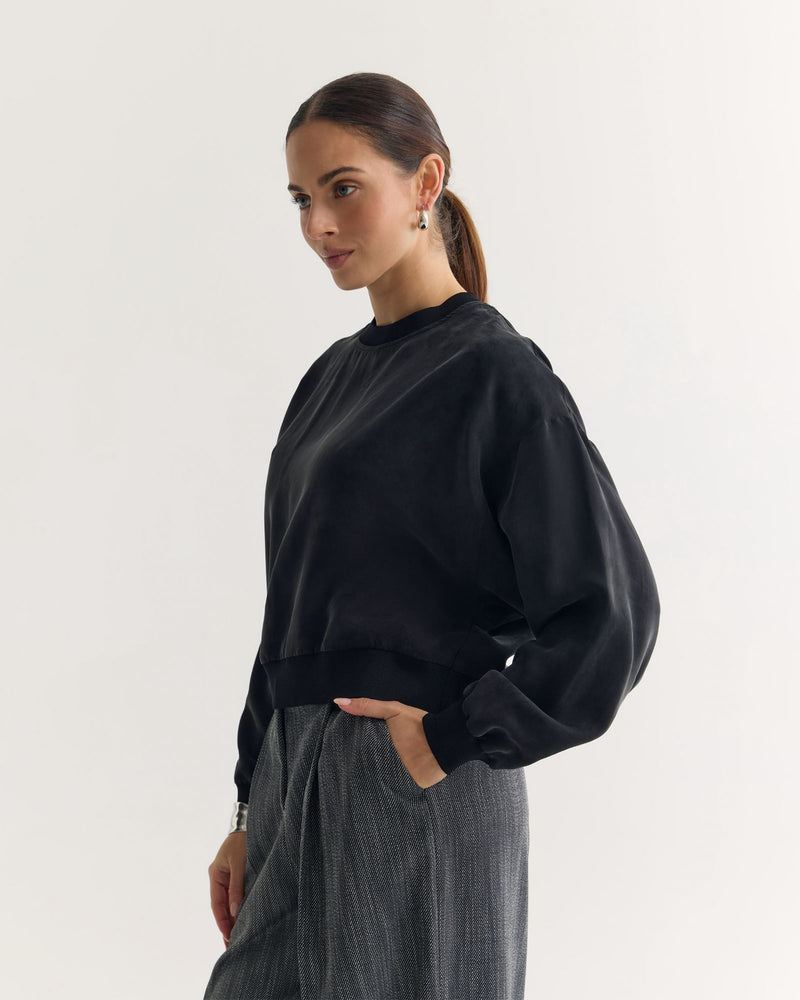 Lola Rib Collar Cupro Top WOMENS TOPS