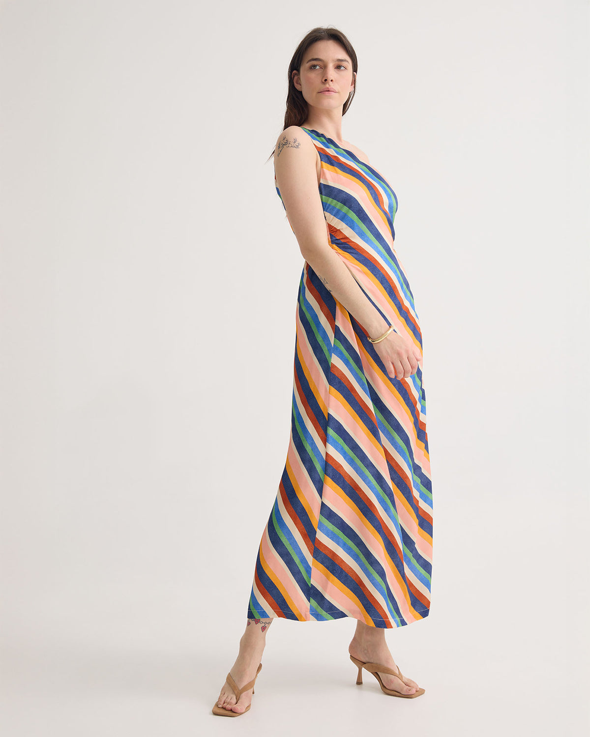 Capri Striped One Shoulder Dress WOMENS DRESSES