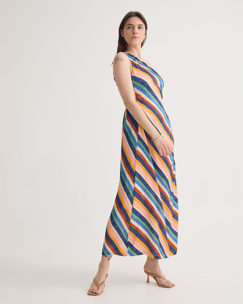 Capri Striped One Shoulder Dress WOMENS DRESSES