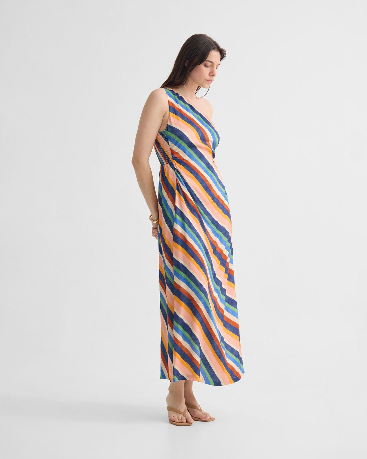 Capri Striped One Shoulder Dress WOMENS DRESSES