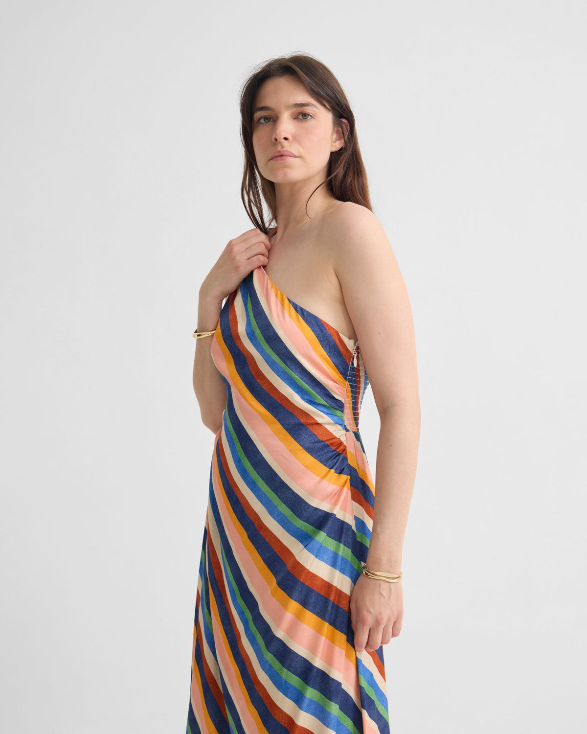 Capri Striped One Shoulder Dress WOMENS DRESSES