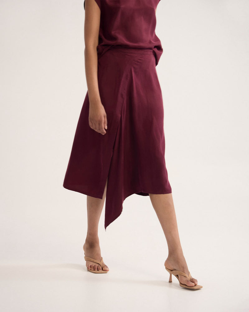 Ronja Cupro Draped Skirt WOMENS SKIRTS
