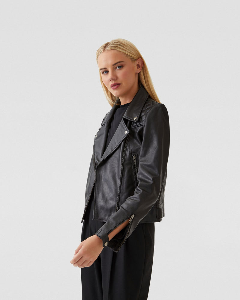 EMMA BIKER LEATHER JACKET WOMENS SUITS JKTS COATS