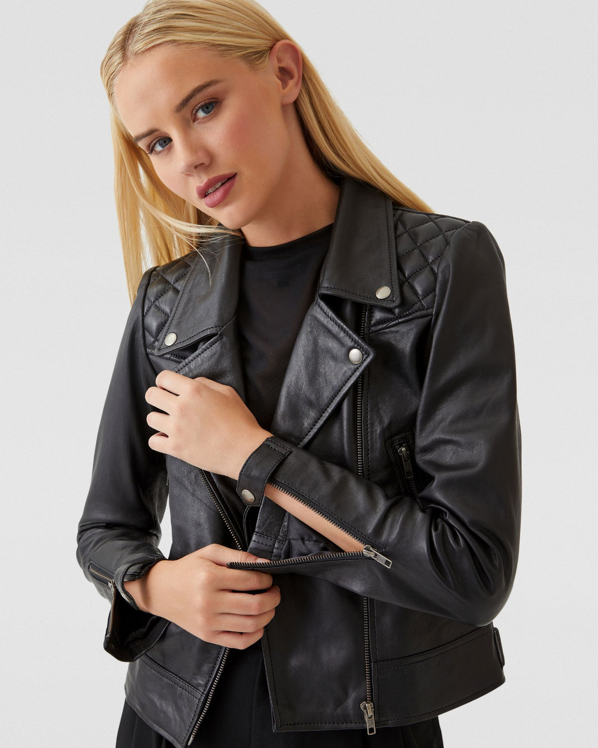 EMMA BIKER LEATHER JACKET WOMENS SUITS JKTS COATS