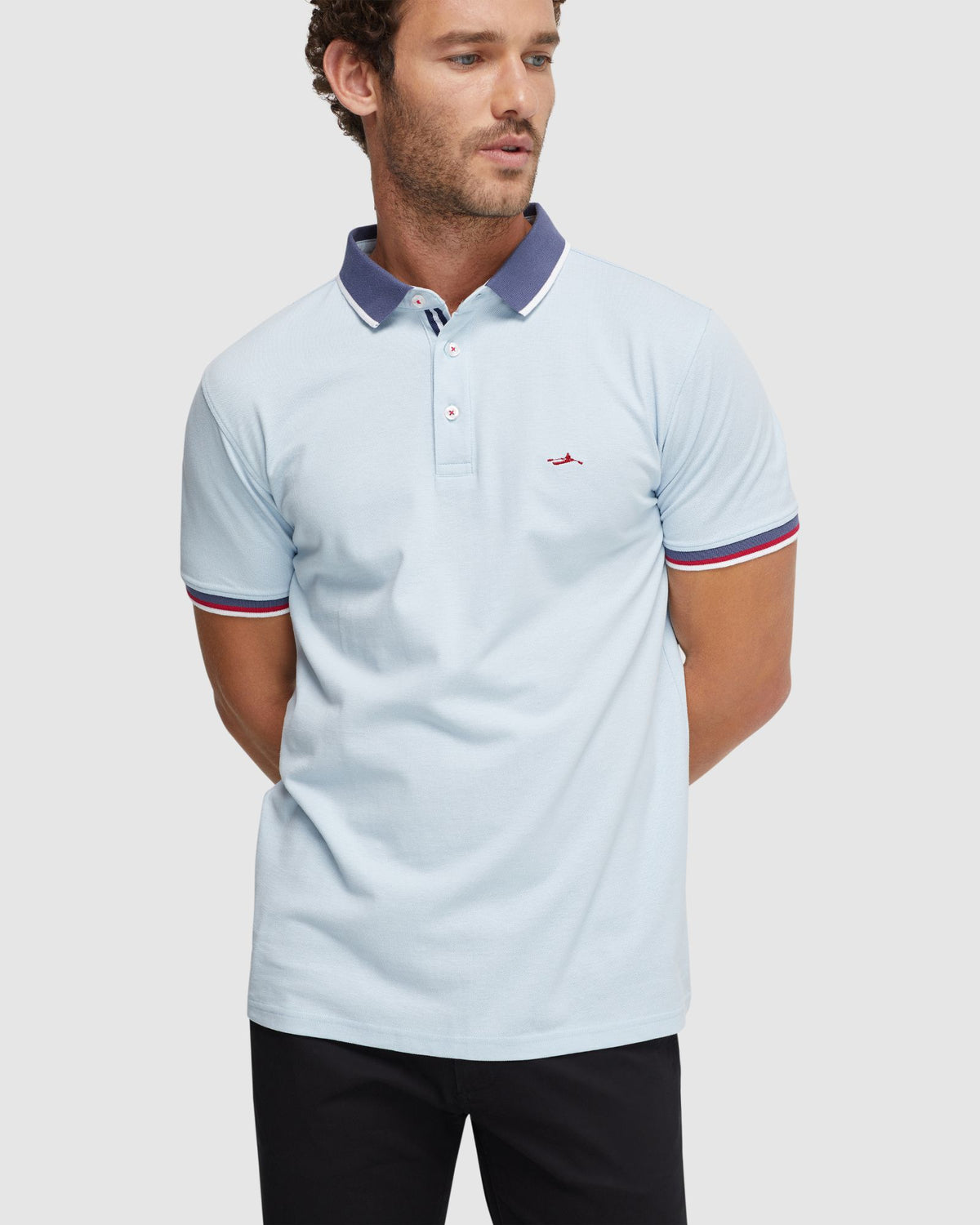 CAM CONTRAST COLLAR PIQUE POLO - AVAILABLE ~ 1-2 weeks MENS KNITS