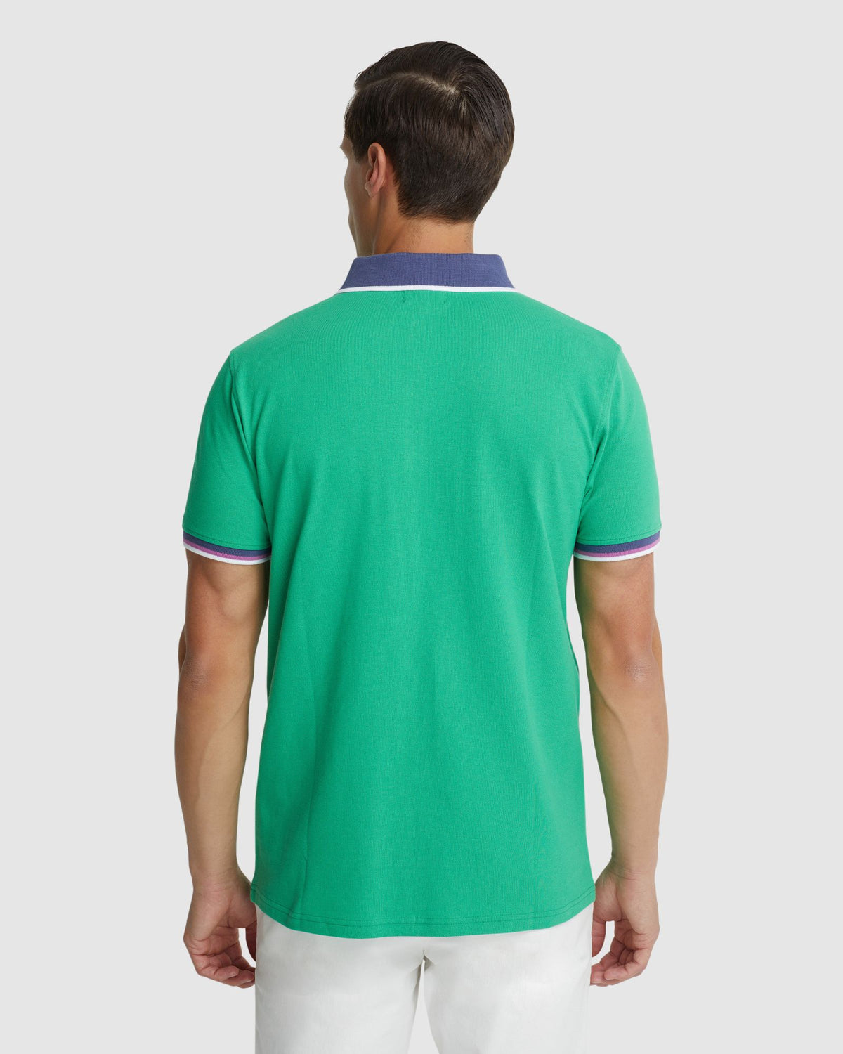 CAM CONTRAST COLLAR PIQUE POLO MENS KNITS