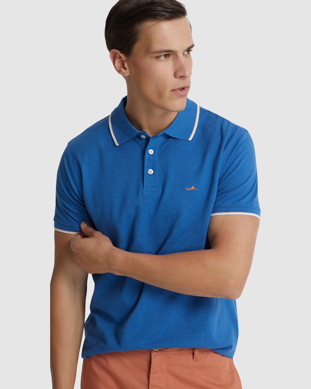 DEREK PIQUE TIPPING POLO MENS KNITS