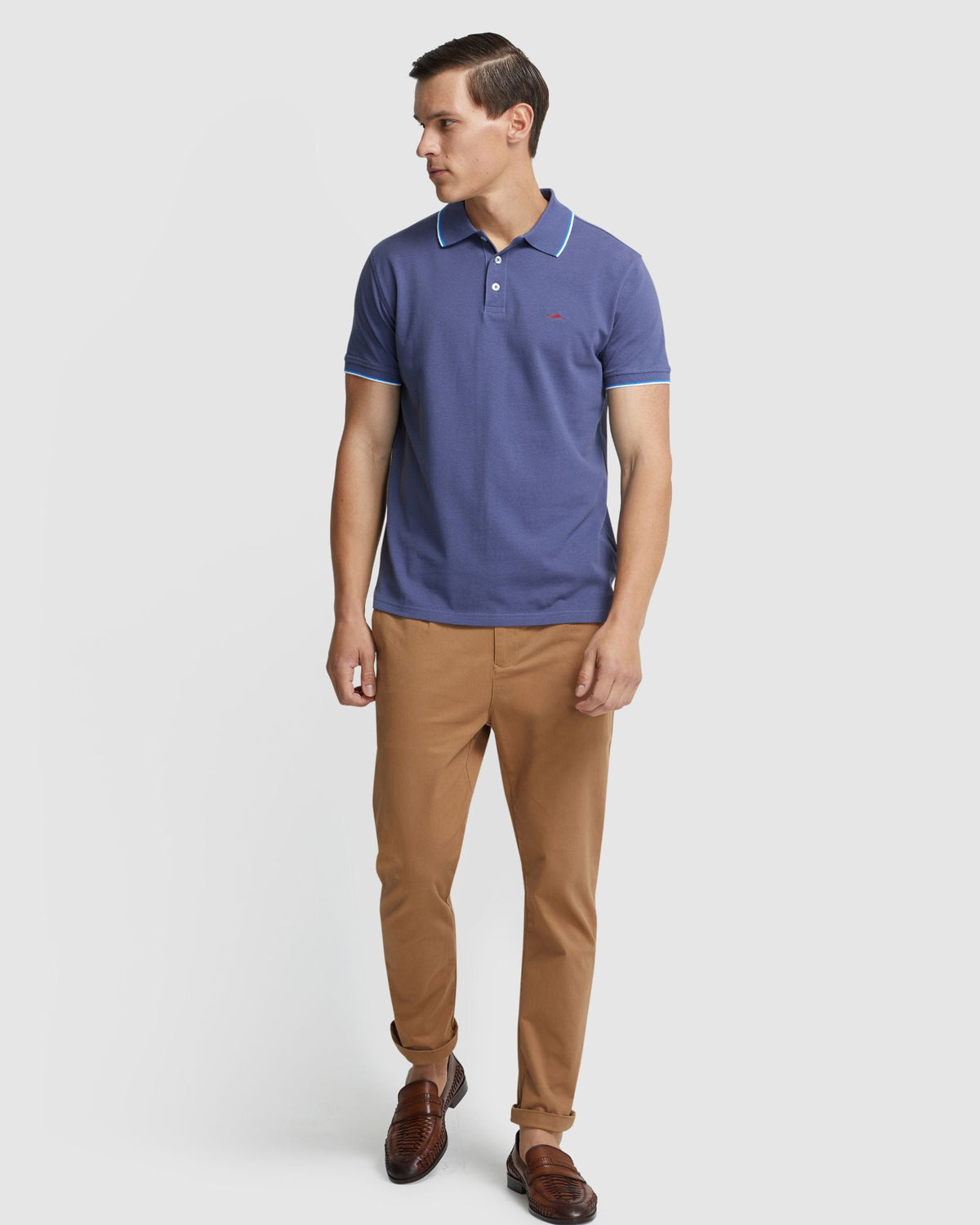 DEREK PIQUE TIPPING POLO MENS KNITS