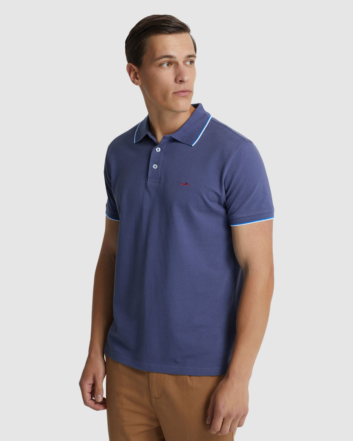 DEREK PIQUE TIPPING POLO MENS KNITS