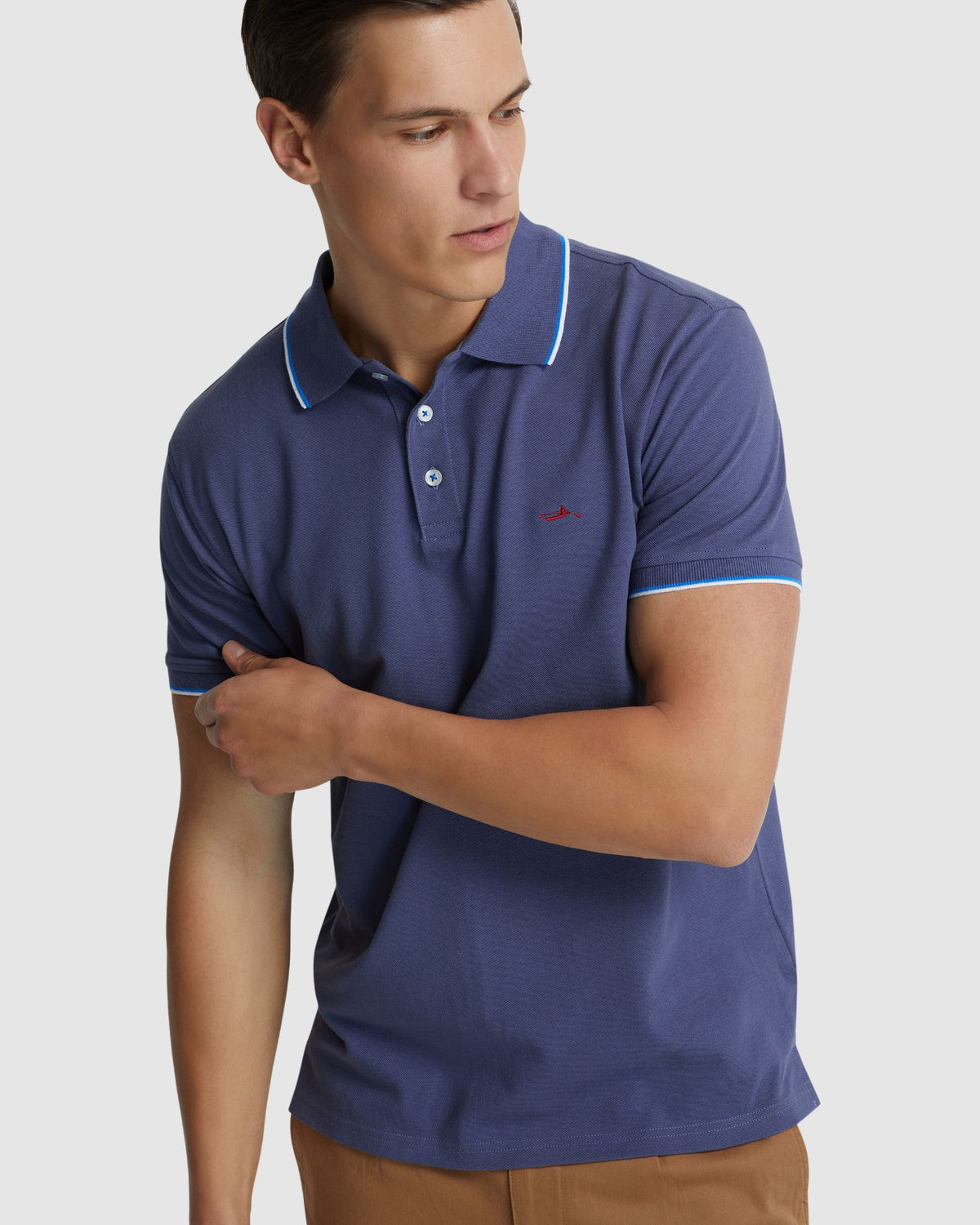 DEREK PIQUE TIPPING POLO MENS KNITS