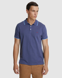 DEREK PIQUE TIPPING POLO MENS KNITS