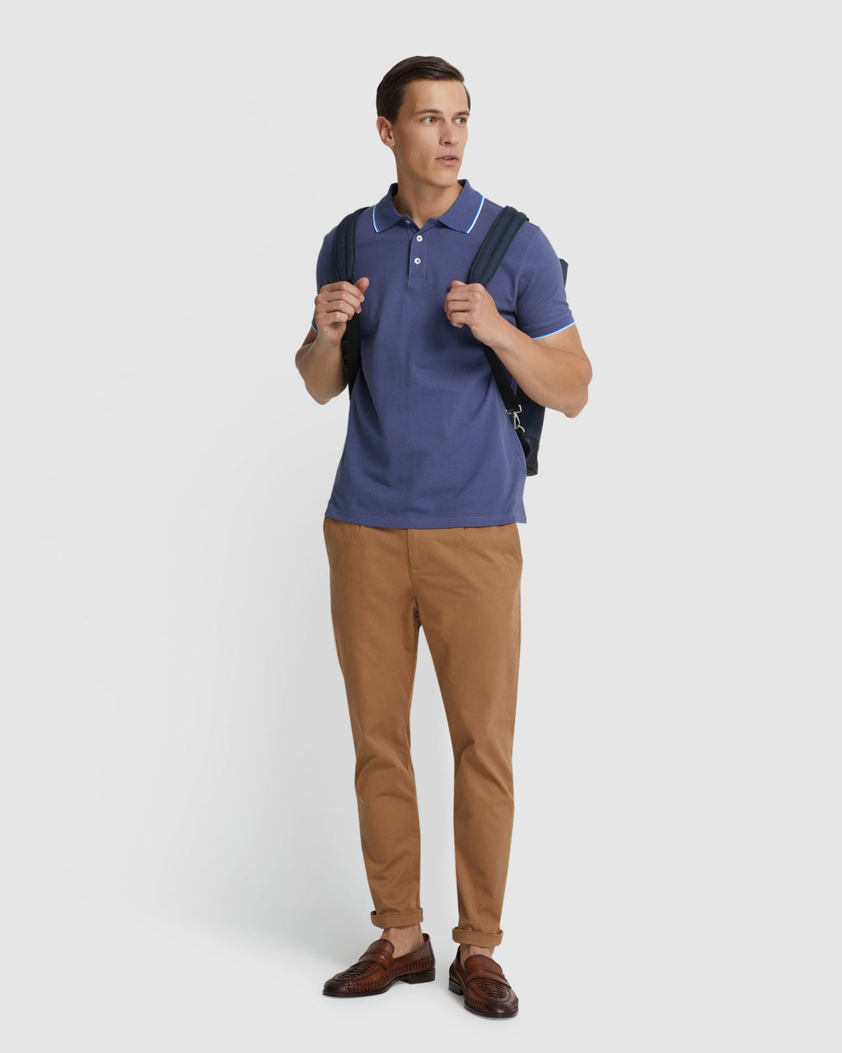 DEREK PIQUE TIPPING POLO MENS KNITS