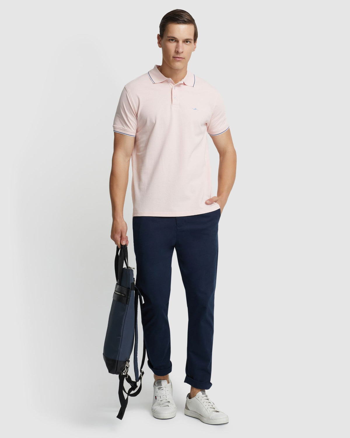 DEREK PIQUE TIPPING POLO MENS KNITS