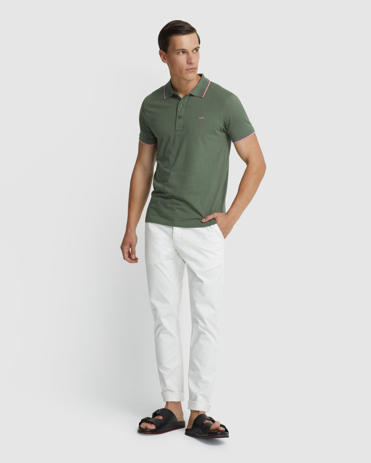 HENRY JERSEY TIPPING POLO MENS KNITS